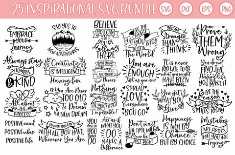Inspirational Quotes SVG Bundle Cut files SVG Freeling Design House 