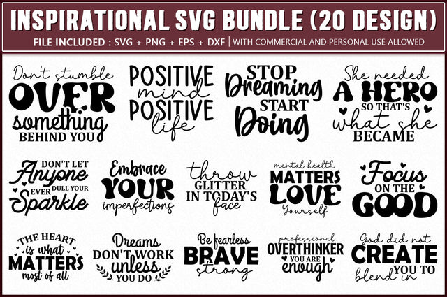 Inspirational Quotes SVG Bundle SVG Shetara Begum 