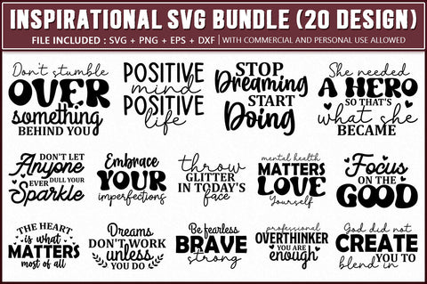 Inspirational Quotes SVG Bundle SVG Shetara Begum 