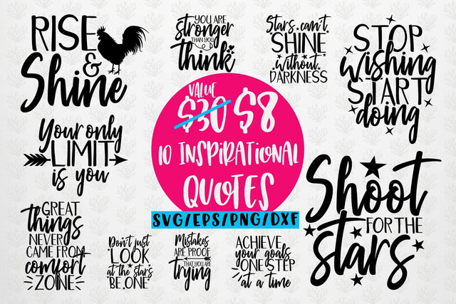 Inspirational Sayings Bundle – SVG EPS DXF PNG SVG CoralCutsSVG 