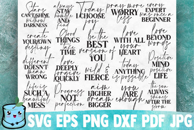 Inspirational Sayings SVG Bundle | Motivational SVG Cut Files SVG MintyMarshmallows 