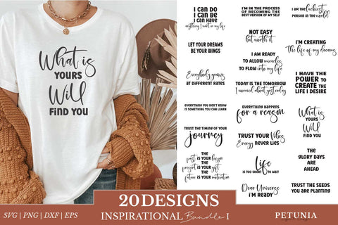Inspirational Sayings SVG | Motivational Quotes Bundle SVG Petunia Digital Design 