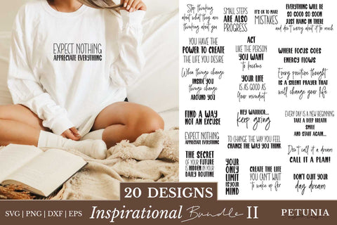 Inspirational Sayings SVG | Motivational Quotes Bundle SVG Petunia Digital Design 