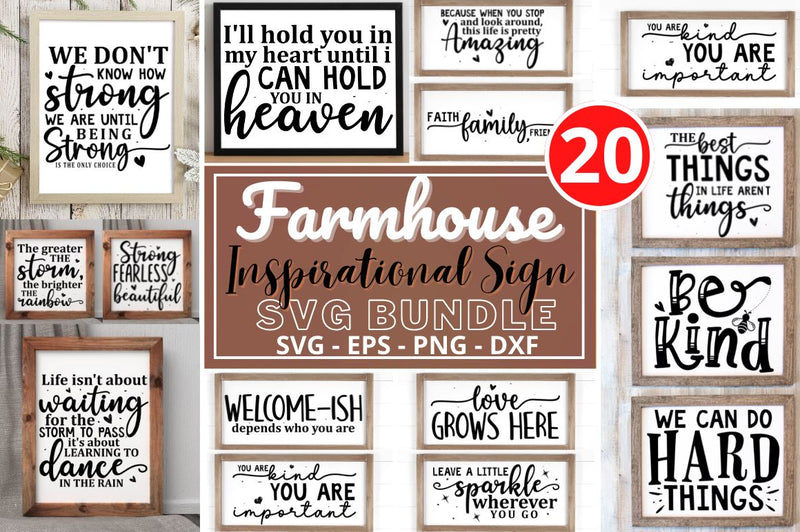 Inspirational Sign Farmhouse Bundle SVG Regulrcrative 