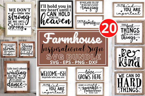 Inspirational Sign Farmhouse Bundle SVG Regulrcrative 
