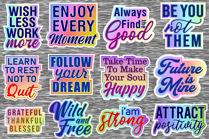 inspirational Sticker Bundle, Inspirational Quotes Stickers Design ...
