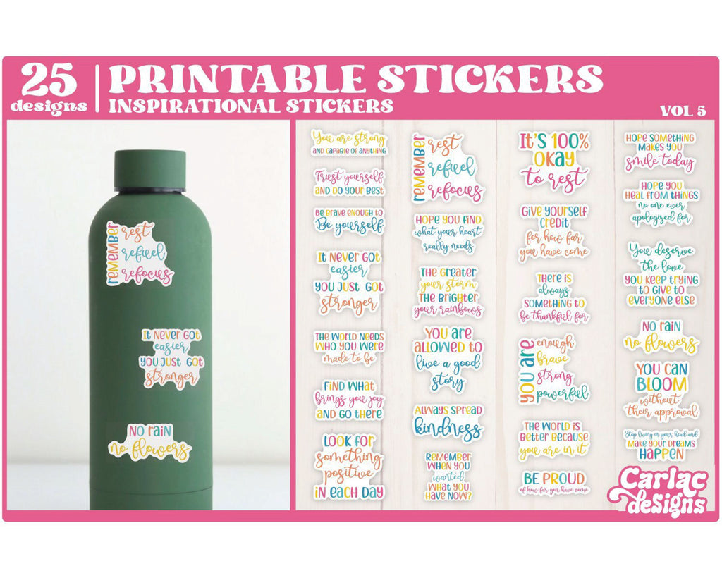 Inspirational Sticker Bundle | Motivational Stickers | Vol 5 - So Fontsy