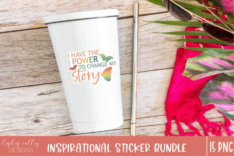 Inspirational Sticker Bundle-Set of 15 PNG Stickers Sublimation Linden Valley Designs 