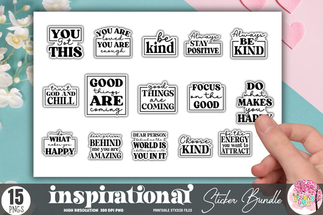 Inspirational Sticker Bundle Sublimation DESIGNS DARK 