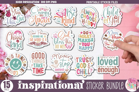 Inspirational Sticker Bundle Sublimation DESIGNS DARK 