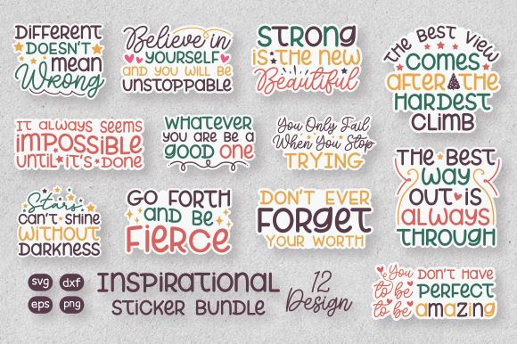 Inspirational Sticker Bundle SVG md faruk hossain 