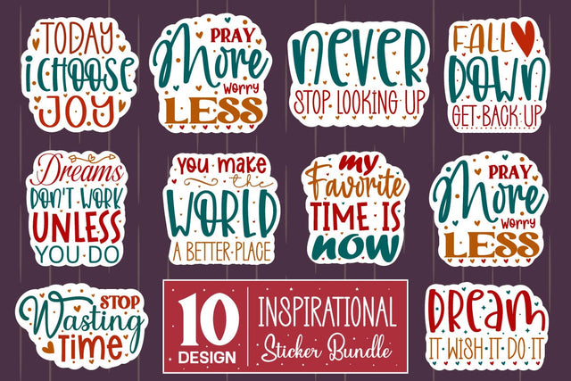 Inspirational Sticker Svg Bundle, Motivational Quotes Svg Bundle SVG designmaster24 