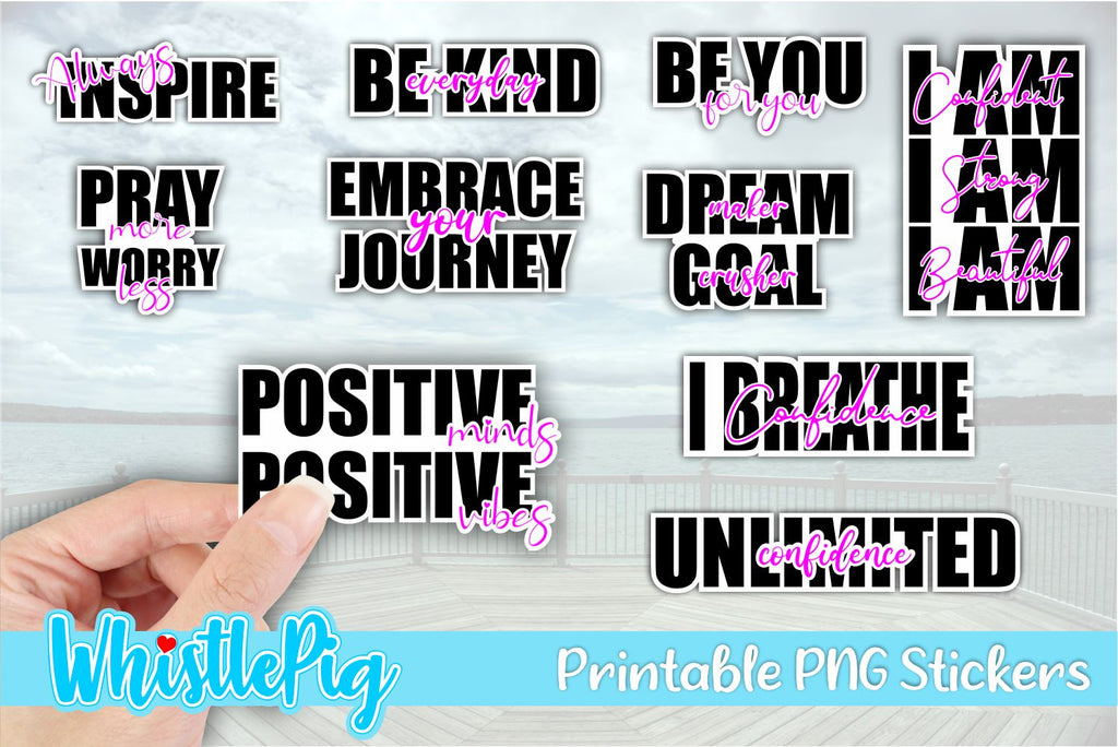 Inspirational Stickers Inspirational Printable Stickers Print and Cut ...