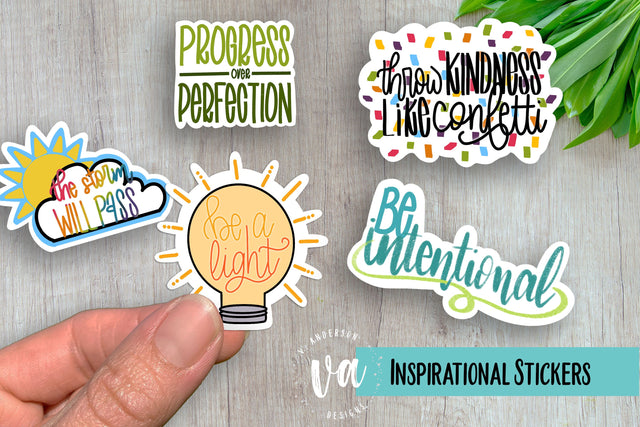 Inspirational Stickers PNGs SVG V. Anderson Designs 
