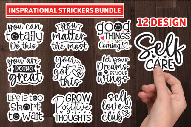 Inspirational Stickers Svg Bundle SVG md faruk hossain 