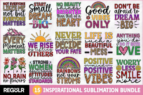 Inspirational Sublimation Bundle SVG Regulrcrative 