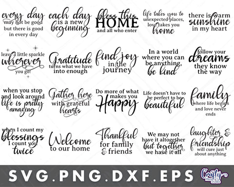 Inspirational Svg Bundle | Inspirational Quotes | Door Signs SVG Crafty Mama Studios 