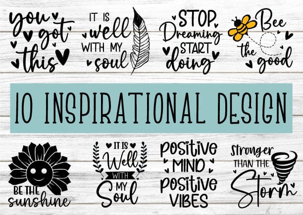 Inspirational Svg Bundle, Inspirational Quotes Svg, Self Love Svg, Positive Quotes Svg, Motivational Svg, Love Yourself Svg Cut File SVG designstore 