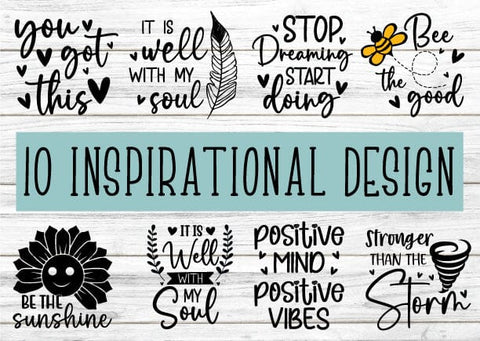 Inspirational Svg Bundle, Inspirational Quotes Svg, Self Love Svg, Positive Quotes Svg, Motivational Svg, Love Yourself Svg Cut File SVG designstore 