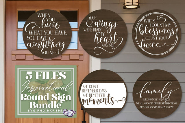 Inspirational Svg Bundle | Inspirational Round Sign Svg SVG Crafty Mama Studios 