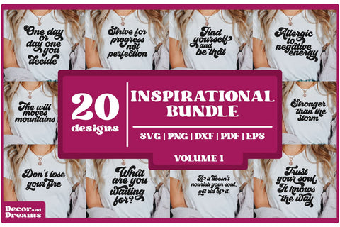 Inspirational SVG Bundle | Motivational SVG Bundle SVG Decor and Dreams 