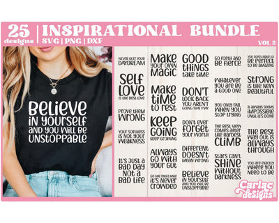 Inspirational SVG Bundle | Motivational SVG Bundle | Vol 2 SVG Carla C Designs 