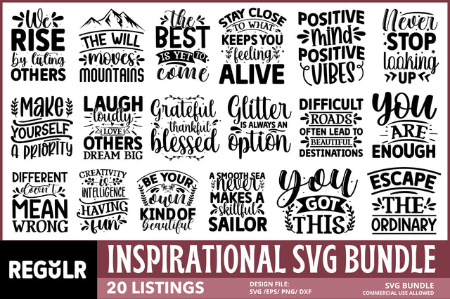 Inspirational Svg Bundle SVG Regulrcrative 