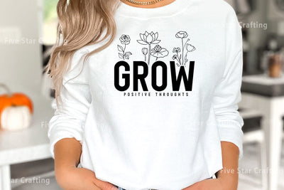 Inspirational SVG Design, Grow positive throughts SVG FiveStarCrafting 