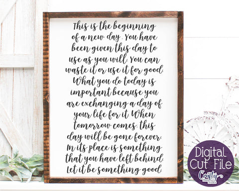 Inspirational Svg - New Day SVG Crafty Mama Studios 