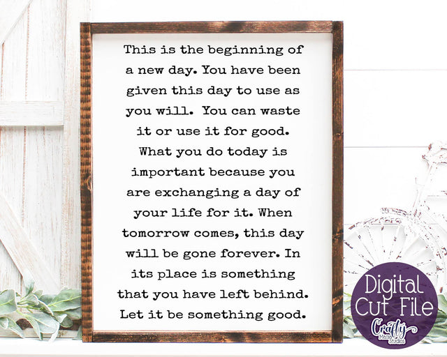Inspirational Svg - New Day SVG Crafty Mama Studios 
