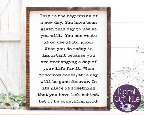 Inspirational Svg - New Day SVG Crafty Mama Studios 