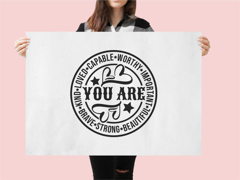 Inspirational SVG PNG DXF, You Are Svg, Love Kind Strong Svg, Cut File SVG TonisArtStudio 