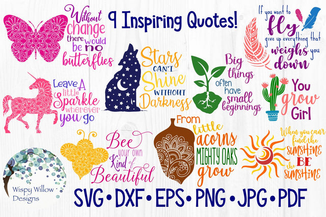 Inspiring Quote Bundle SVG Wispy Willow Designs 