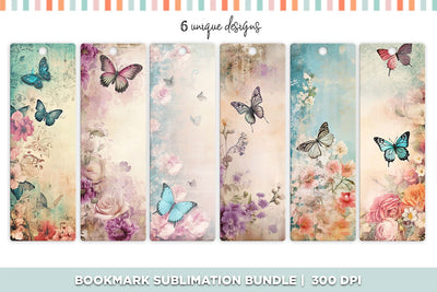 Instant Download Printable Butterfly Bookmark Set Sublimation BijouBay 