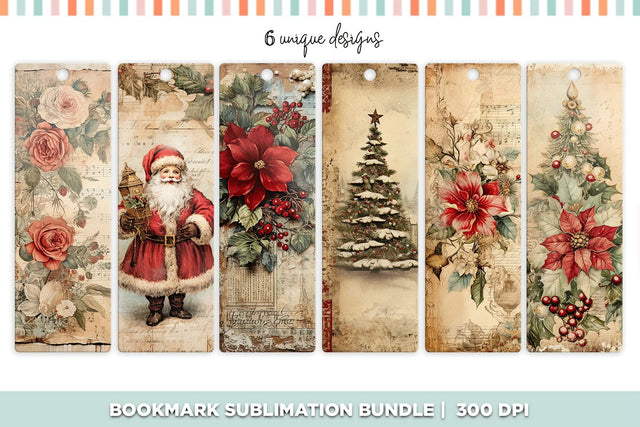 Instant Download Printable Christmas Bookmarks Set Sublimation BijouBay 