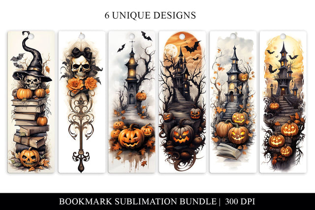 Instant Download Printable Halloween Bookmarks Set Sublimation BijouBay 