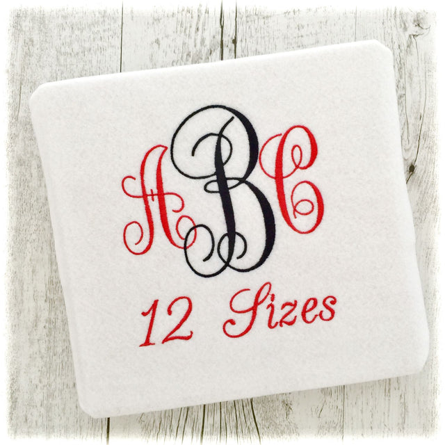 Interlocking Vine Embroidery Fonts Monogram Fancy BX Designs - Vine Monogram Font Embroidery - Interlocking Vine Font Embroidery Font My Sew Cute Boutique 