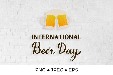 International Beer day calligraphy hand lettering Sublimation LaBelezoka 