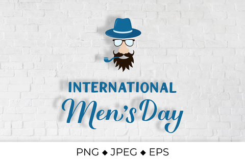 International Men’s Day lettering with hipster Sublimation LaBelezoka 