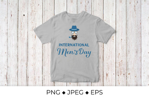 International Men’s Day lettering with hipster Sublimation LaBelezoka 