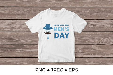 International Men’s Day lettering with hipster Sublimation LaBelezoka 