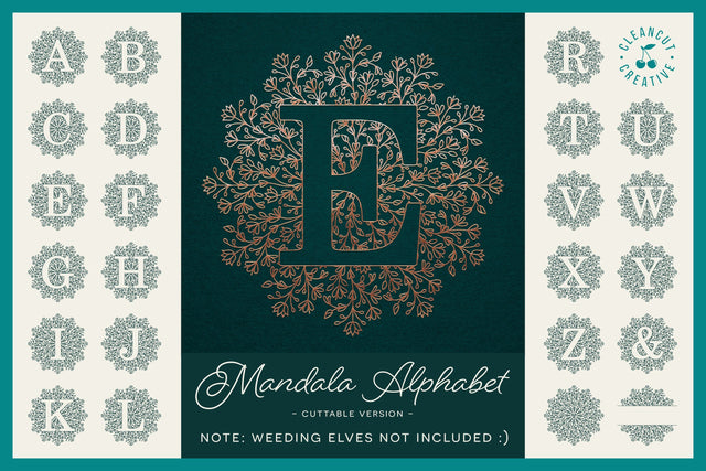 Intricate Mandala Monogram Alphabet SVG cutfile for weeding pros :) SVG CleanCutCreative 