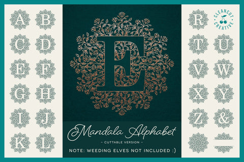 Intricate Mandala Monogram Alphabet SVG cutfile for weeding pros :) SVG CleanCutCreative 