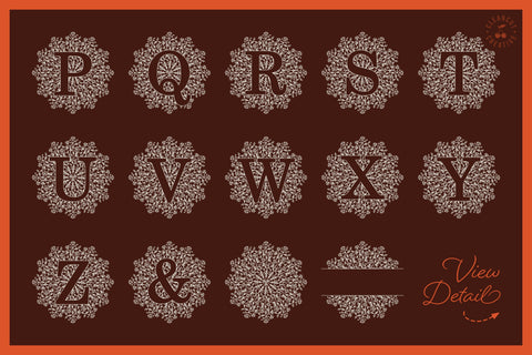 Intricate Mandala Monogram Alphabet SVG cutfile for weeding pros :) SVG CleanCutCreative 