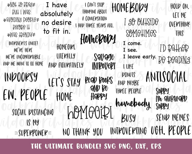 introvert svg bundle, introverts svg, funny svg sayings, socially awkward svg, introvert life svg, social svg, funny svg bundle, funny svg, SVG WildOakSVG 