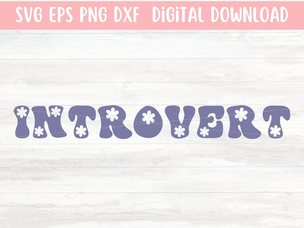 Introvert SVG Cut File for Cricut or Silhouette, Retro Sublimation PNG ...