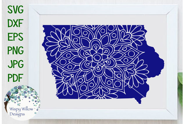 Iowa Mandala SVG Wispy Willow Designs 
