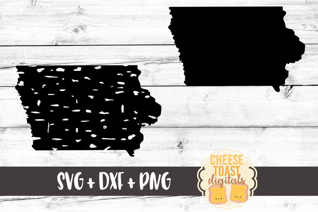 Iowa - Solid & Grunge SVG Cheese Toast Digitals 