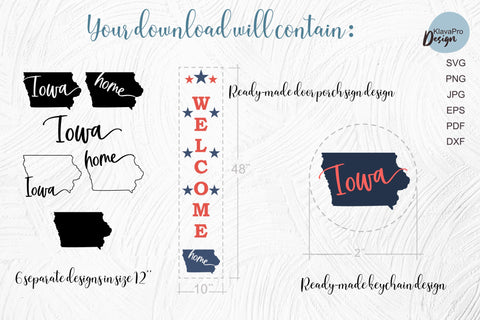 Iowa State SVG. Keychain and Door Porch sign Templates SVG Klava P 