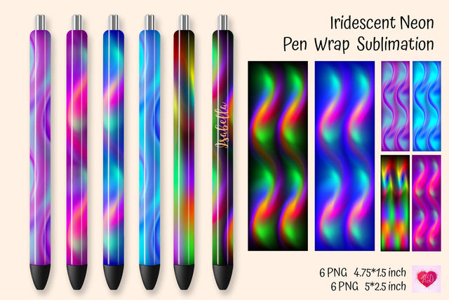Iridescent Neon Pen Sublimation. Epoxy Pen Wrap Ideas Sublimation Kseniia designer 